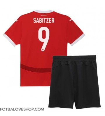 Rakousko Marcel Sabitzer #9 Dětské Domácí Dres ME 2024 Krátký Rukáv (+ trenýrky)